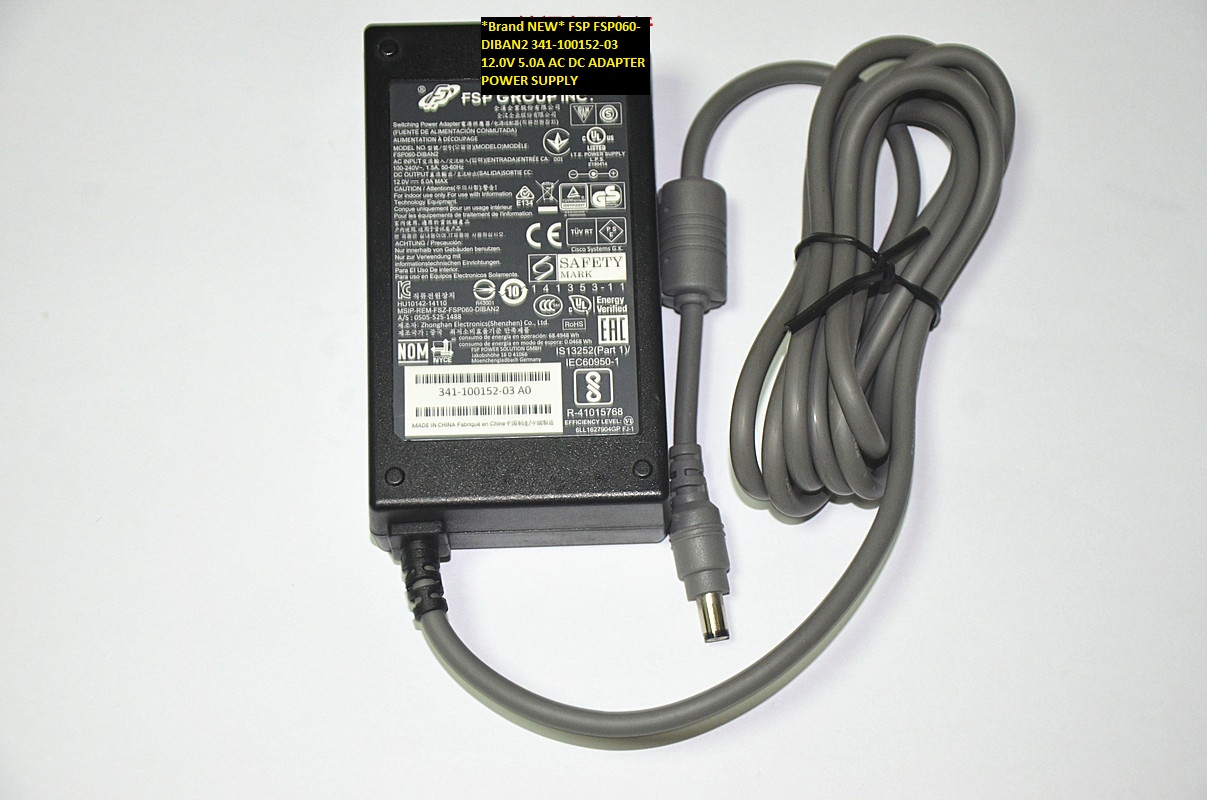 *Brand NEW* FSP 341-100152-03 FSP060-DIBAN2 12.0V 5.0A AC DC ADAPTER POWER SUPPLY